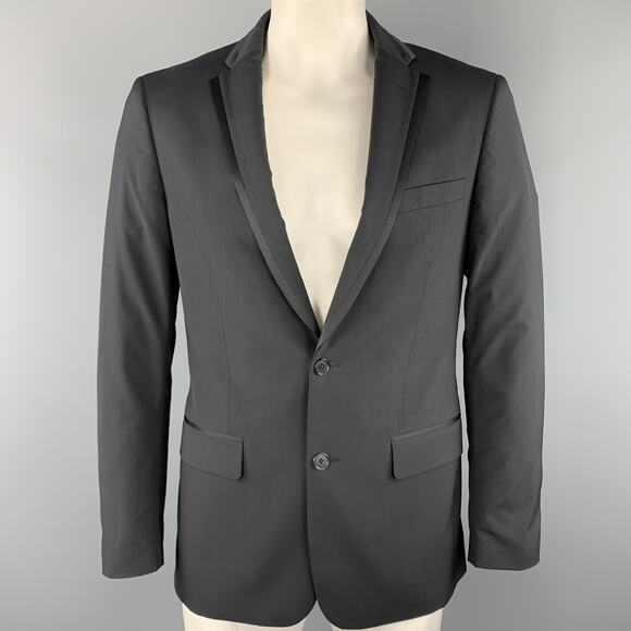 JOHN VARVATOS * U.S.A. Size 40 Black Solid Regular Wool Sport Coat - Picture 1 of 6